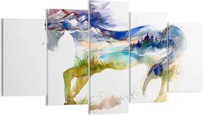 Produktbild von Bild auf Leinwand - Leinwandbild - Pferd Natur arabien ethnische - 160x85cm - Wand Bild - Wanddeko - Leinwanddruck - Bilder - Kunstdruck - Wanddekoration - Leinwand bilder - Wandkunst - EA160x85-3048
