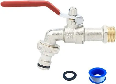Obrázek produktu pro Venkovní kohoutek s kulovým ventilem 1/2", mrazuvzdorný – pro domácnost, zahradu a průmysl – červený