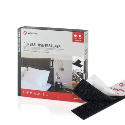 Immagine prodotto di VELCRO® Fissaggio per uso generale 25 m di nastro a gancio 25 m di nastro ad anello, gancio e anello 20 mm nero