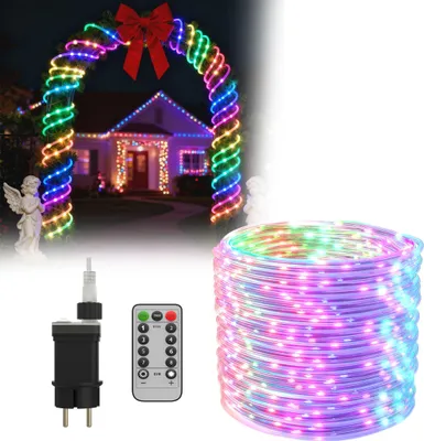 Produktbild von YARDIN LED Lichterschlauch,Strombetrieben Lichterkette mit Fernbedienung & Timer,Leuchtschlauch mit 8 Modi ür Weihnachten Party Hochzeit,80M Bunt