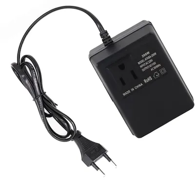 Obrázek produktu pro Převodník napětí 220 V na 110 V, 200 W, přenosný cestovní adaptér, černý