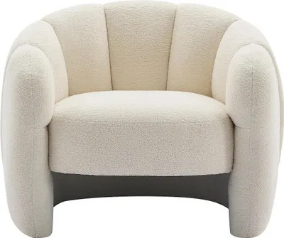Produktbild von Muschelsessel - Chenille-Stoff - Beige - DELIPO