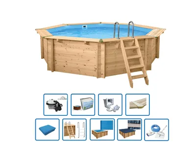 Produktbild von Pool "Java" 3,55 m / 1,16m Achteck Rund (Filteranlage 6,0m3, Premium Set)