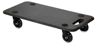 Produktbild von Transportroller Plattformwagen schwarz für Möbel aus MDF, 57,5 x 30 x 11 cm, Tragkraft 250 kg, Möbelroller für Umzüge, Rollbrett, Lastenroller mit Tragegriff,