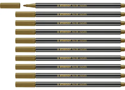 Produktbild von STABILO Premium Metallic-Filzstift -  Pen 68 metallic - 10er Pack - gold