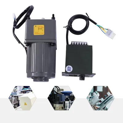Produktbild von 40W AC Getriebemotor - Drehzahlreduzierer mit Regler - 220V 20K - 0–68 U/min stufenlos einstellbar - hohes Drehmoment - leise 40 dB - grau/grün