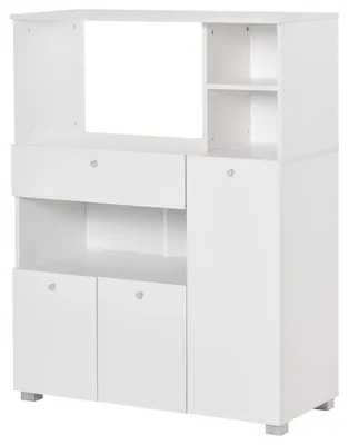 Immagine prodotto di Mobile da Cucina Credenza con Armadietto Mensola e Cassetto 90x40x120 cm in Legno Bianco