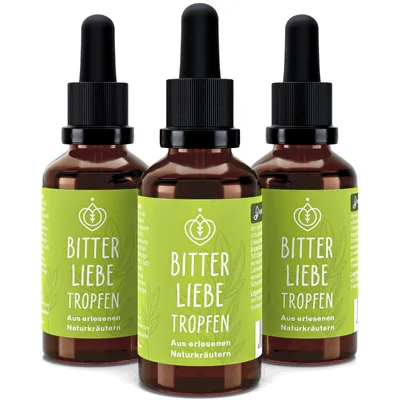 Produktbild von BitterLiebe Bitterstoffe Tropfen Original - 3x 50 ml, vegan, aus Deutschland