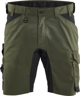 Produktbild von Blakläder Handwerker Shorts mit Stretch 1753, Farbe:Waldgrün/Schwarz, Größe:C44