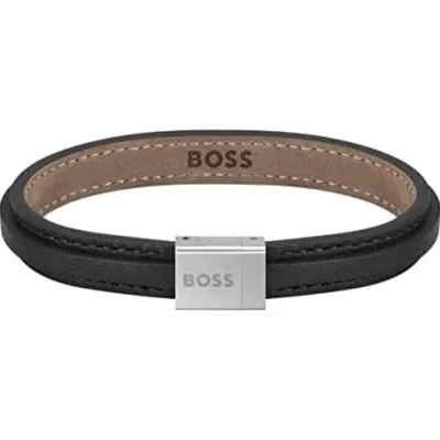 Produktbild von Schwarzes Lederarmband für Männer Grover 1580328 - Länge: 18 cm
