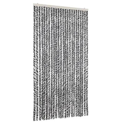 Produktbild von vidaXL Fliegenvorhang Grau, Schwarz und Weiß 100x230 cm Chenille