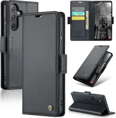 Immagine prodotto di Custodia Galaxy A55, Custodia in pelle con funzione stand per Samsung Galaxy A55 Nero