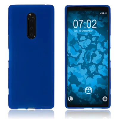 Produktbild von PhoneNatic Case kompatibel mit Sony Xperia 1 - blau Silikon Hülle matt Cover