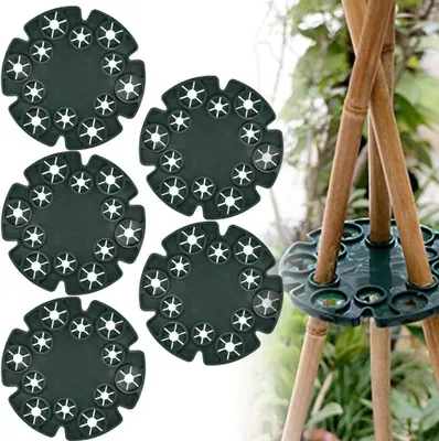 Image de Supports pour plantes en bambou, lot de 5, avec 12 trous, pour jardin et plantes grimpantes