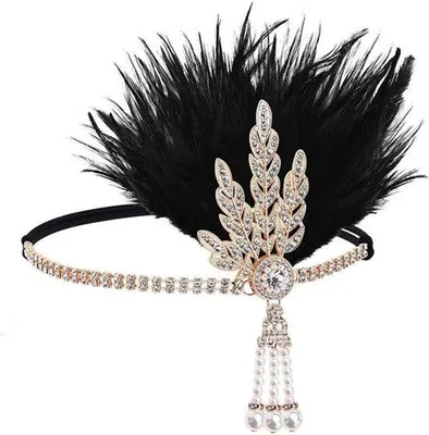 Produktbild von Feestband mit Federn und Glitter für Damen und Mädchen