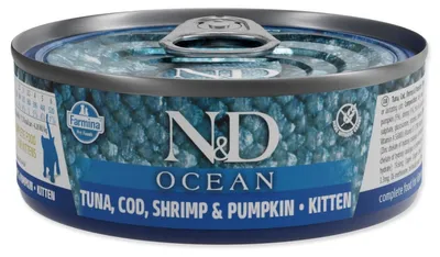 Obrázek produktu pro Konzerva N&D Kitten Ocean Tuna, Cod, Shrimp & Pumpkin 70g
