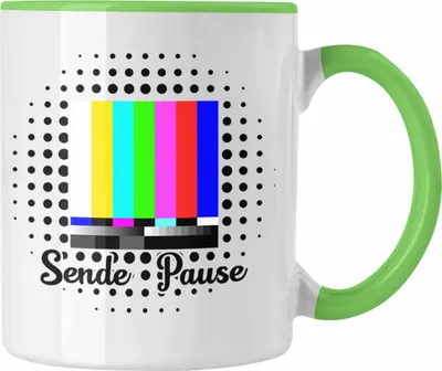 Produktbild von Trendation - Sendepause Tasse Geschenk 90er Jahre 80er Jahre Fan Geschenkidee (Grün)