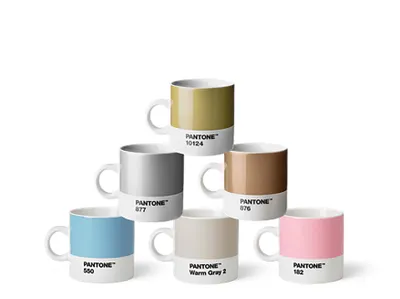 Produktbild von Porzellan-Espressotassen-Set 2 (Pastell- und Metalltöne)