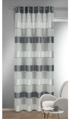 Produktbild von Fertigschal verdeckte Schlaufen "Lisa" - Größe (HxB): 245x135cm Farbe: Grau