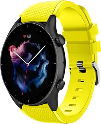 Produktbild von Strap-it Amazfit GTR 3 (Pro) Silikonarmband (Gelb)