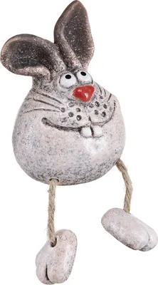 Produktbild von Keramik Osterhase Kantenhocker Dekofigur 3er Set 6,5×7×9,5cm, 3 Stück