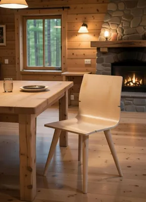 Produktbild von Eleganter Holzstuhl im modernen Design für Wohnzimmer und Esszimmer