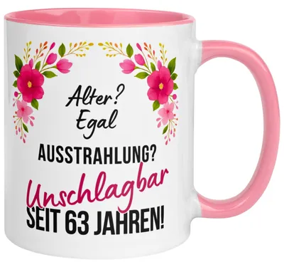 Produktbild von Tasse 63. Geburtstag Frau – „Ausstrahlung Unschlagbar seit 63 Jahren“ – Geschenk zum Geburtstag Frauen