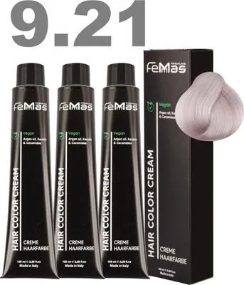 Produktbild von FemMas Haarfarbe mit Arganöl Lichtblond Lavendel 9.21 | 3x100 ml