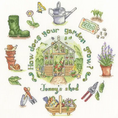 Produktbild von Bothy Threads Kreuzstich Stickpackung "Wie wächst Ihr Garten?", Zählmuster, XAL13, 26x26cm