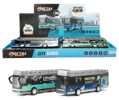 Image de Bus urbain Toi-Toys, jouet de 21 cm à propulsion par inertie, avec lumières et sons