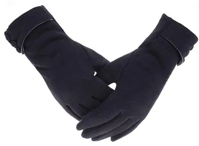 Obrázok produktu pre Dámske zimné rukavice, vhodné na dotykové obrazovky, vetruodolné, podšité, hrubé, čierne, veľkosť M
