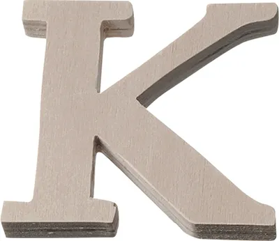 Produktbild von Holzbuchstabe K 8x8x1cm natur Packung mit 6 Stück
