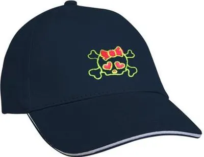 Produktbild von Baseballcap mit Einstickung Totenkopf mit Schleife 68329 in versch. Farben Color - Navy