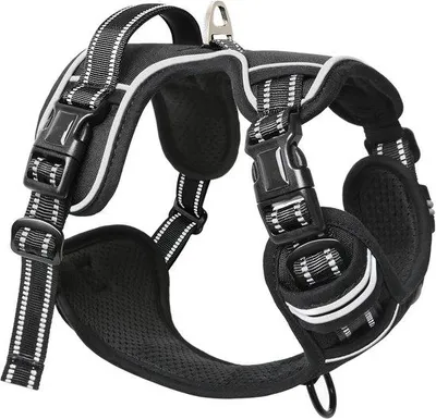 Produktbild von Famanu Hundegeschirr - Verstellbar, Reflektierend, Mit Handgriff - Schwarz - S