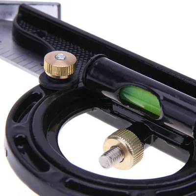 Image de Hyuduo Carr?scope combin ?, marqueur d'angle, outil de mesure multifonctionnel en acier inoxydable pour la profondeur, la hauteur et les marqueurs, le centre, le carr?scope, Provractor Head, Level, enregistreur avec