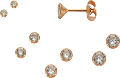 Produktbild von F Ohrstecker 925/- Sterling Silber 1,2cm rot Zirkonia weiß 500220199RG