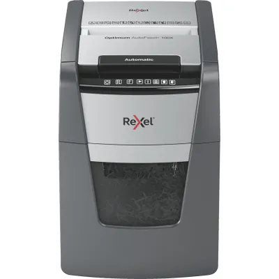 Immagine prodotto di Rexel Optimum AutoFeed+ 100X distruggi documenti Triturazione incrociata 55 dB 22 cm Nero, Grigio