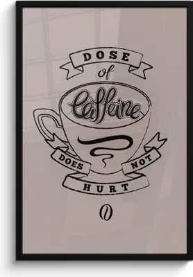 Produktbild von MuchoWow® MuchoWow® Gerahmtes Poster Kaffee - Sprichwörter - Vintage - Eine Dosis Koffein tut nicht weh - Zitate 60x90 cm - Poster mit zchwarzem Bilderrahmen - Kunst