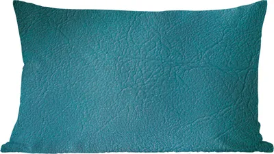 Produktbild von MuchoWow® Zierkissen Sofakissen Wohnzimmer Dekokissen 50x30 cm Leder - Lederoptik - Grün - Blau - Wohnzimmerdekoration - Polster mit Photo