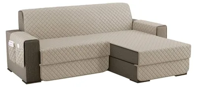 Obrázok produktu pre Omgoods – Poťah na pohovku, 4-miestny, 220 cm, vodoodolný, otočný, s vankúšom, béžová farba