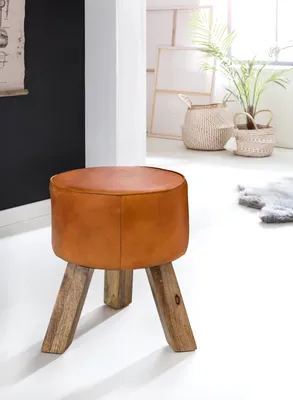Produktbild von Design Sitzhocker WL5.102 Holz 37x45x37 cm Modern Fußhocker