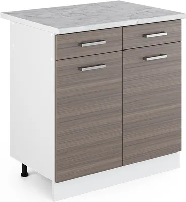 Produktbild von Vicco Küchenunterschrank R-Line, 80 cm , AP Marmor, Grau/Weiß