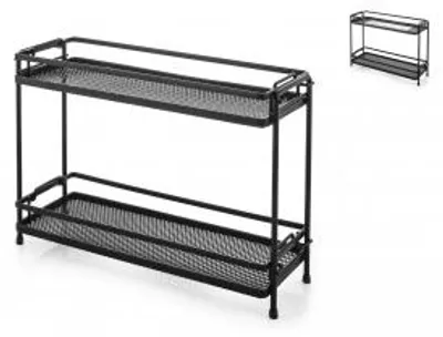 Immagine prodotto di H&H Portaoggetti 2 Ripiani Loft Nero Cm 26X10Xh20,5