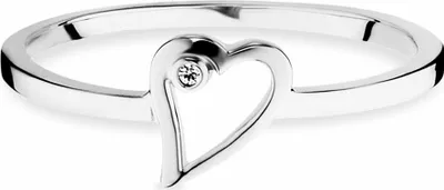 Produktbild von cai Ring 925/- Sterling Silber rhodiniert Zirkonia Herz