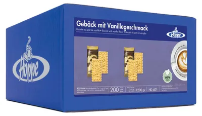 Zdjęcie produktu dla Hoppe herbatniki waniliowe 200 pojedynczo pakowanych porcji 1200g