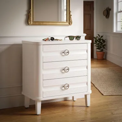 Image de Commode Shine 81 x 84 x 40 cm Métal Sapin MDF Blanc