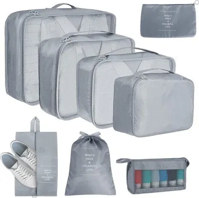 Produktbild von Famanu Kofferorganizer 8-teiliges Set - Grau