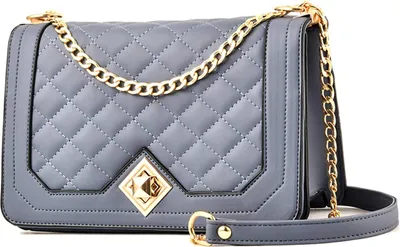 Obrázok produktu pre Dámska taška cez rameno malá - reťazový popruh cez rameno Crossbody Bag - Lingge Bag Shoulder Bag Večerná taška do mesta Kožená pevná taška cez rameno Multifunkčná taška 23x15x9 cm, modrá