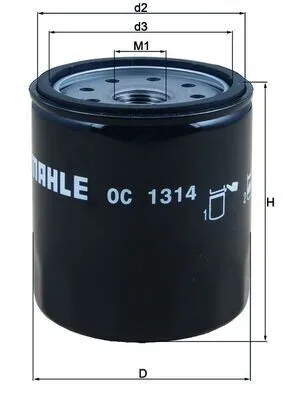 Produktbild von Ölfilter MAHLE OC 1314 Anschraubfilter