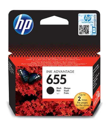 Obrázek produktu pro HP 655 Černá originální inkoustová kazeta Advantage, Standardní výtěžnost, Černá, Inkoust na pigmentové bázi, Inkoust na bázi barvy, 1 kusů, 550 str.